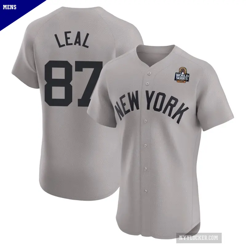 Men's No.87 Erick Leal New York Yankees Gray Elite Road 2024 World Series Jersey