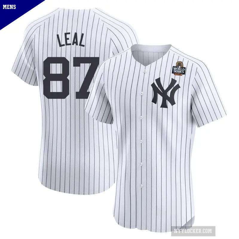 Men's No.87 Erick Leal New York Yankees White Elite Home 2024 World Series Jersey
