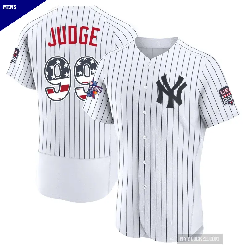Men's No.99 Aaron Judge New York Yankees White Authentic 2026 All-Star Edition Stars & Stripes Home Stadium Jersey