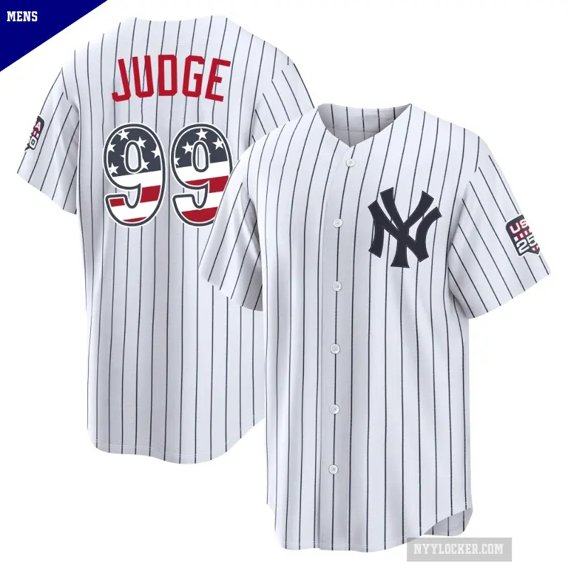 Men's No.99 Aaron Judge New York Yankees White Limited USA 250 Fourth Of July Home Stadium Jersey