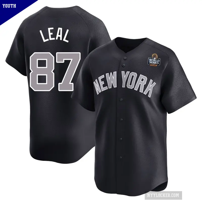 Youth No.87 Erick Leal New York Yankees Navy Limited Alternate 2024 World Series Jersey
