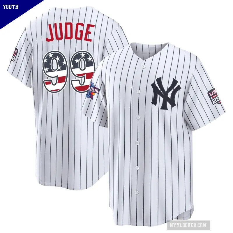 Youth No.99 Aaron Judge New York Yankees White Limited 2026 All-Star Edition Stars & Stripes Home Stadium Jersey